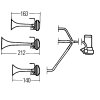 Hella Fanfaren-Set, 780Hz, 820Hz, 880Hz, 240W, 12V 12V 3PD 003 001-671 - 3PD003001671