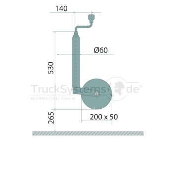 Stützrad Durchmesser 60 mm, Stützlast 500 kg,...