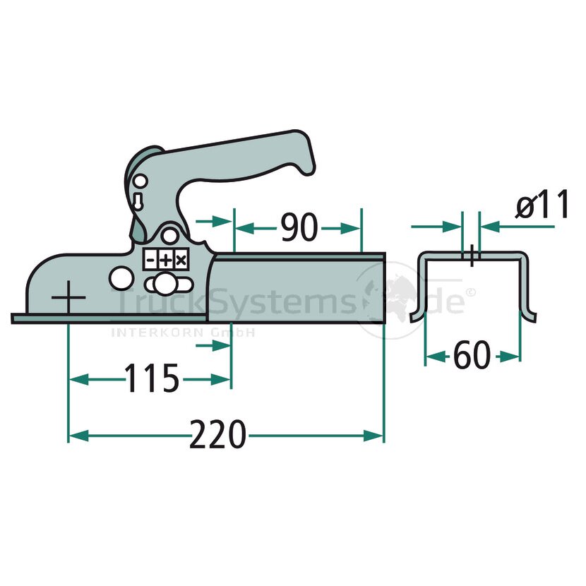 Kugelkupplung, 800 kg, EM 80-V Ausfür F, 60 mm