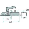 Kugelkupplung, 800 kg, EM 80-V Ausfür F, 60 mm