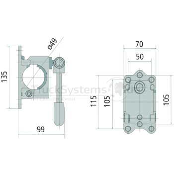 AL-KO Klemmbügel Durchmesser 48 mm, Lochabstand 105...