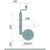 Stützrad Durchmesser 48 mm, Stützlast 150 kg, Metallfelge