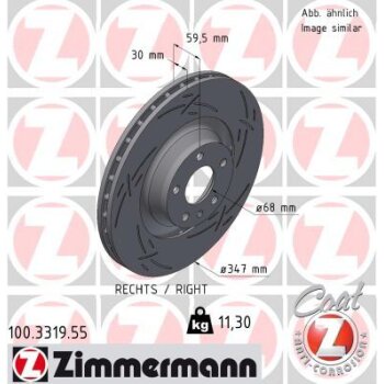 ZIMMERMANN Bremsscheibe 100.3319.55 - 100331955 für...