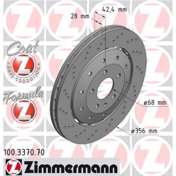 ZIMMERMANN Bremsscheibe 100.3370.70 - 100337070 für...