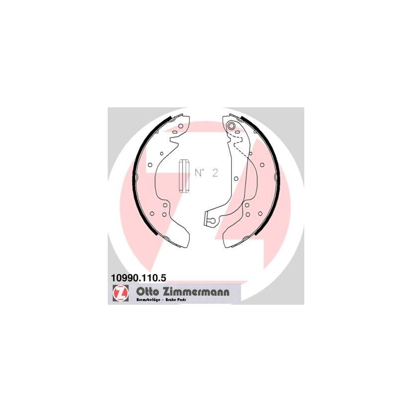 ZIMMERMANN Bremsbackensatz 10990.110.5 - 109901105 für 95643713