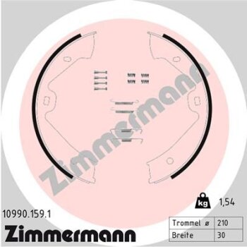 ZIMMERMANN Bremsbackensatz, Feststellbremse 10990.159.1 -...