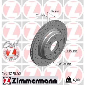 ZIMMERMANN Bremsscheibe 150.1278.52 - 150127852 für...