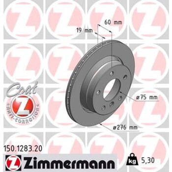 ZIMMERMANN Bremsscheibe 150.1283.20 - 150128320 für...