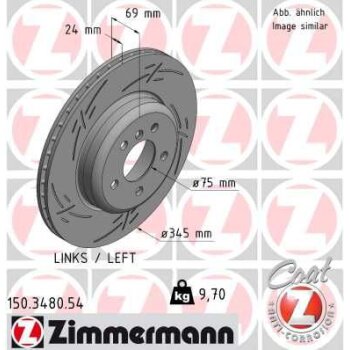 ZIMMERMANN Bremsscheibe 150.3480.54 - 150348054 für...