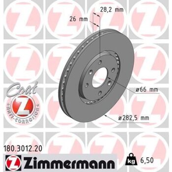 ZIMMERMANN Bremsscheibe 180.3012.20 - 180301220 für...