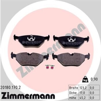 ZIMMERMANN Bremsbelagsatz, Scheibenbremse 20180.170.2 -...