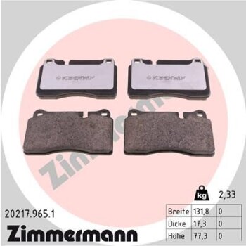 ZIMMERMANN Bremsbelagsatz, Scheibenbremse 20217.965.1 -...