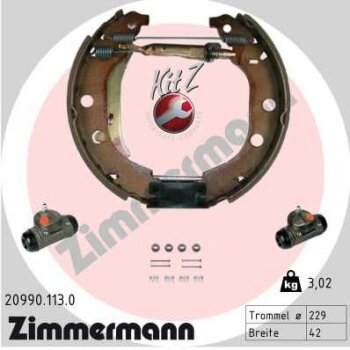 ZIMMERMANN Bremsbackensatz 20990.113.0 - 209901130...