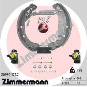 ZIMMERMANN Bremsbackensatz 20990.121.2 - 209901212
