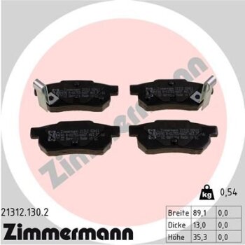 ZIMMERMANN Bremsbelagsatz, Scheibenbremse 21312.130.2 -...