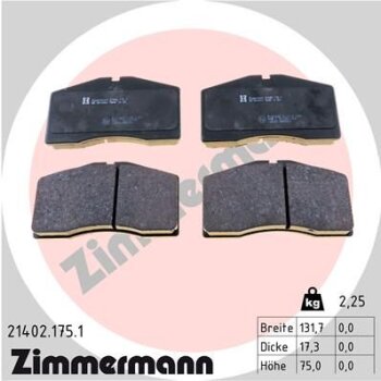 ZIMMERMANN Bremsbelagsatz, Scheibenbremse 21402.175.1 -...