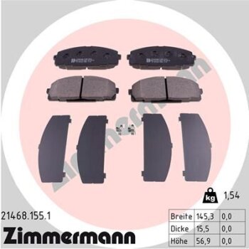 ZIMMERMANN Bremsbelagsatz, Scheibenbremse 21468.155.1 -...