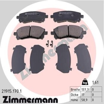 ZIMMERMANN Bremsbelagsatz, Scheibenbremse 21915.170.1 -...
