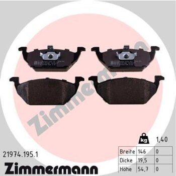 ZIMMERMANN Bremsbelagsatz, Scheibenbremse 21974.195.1 -...