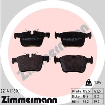 ZIMMERMANN Bremsbelagsatz, Scheibenbremse 22141.160.1 -...