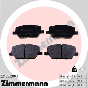 ZIMMERMANN Bremsbelagsatz, Scheibenbremse 22165.200.1 -...