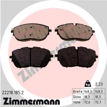 ZIMMERMANN Bremsbelagsatz, Scheibenbremse 22218.185.2 -...