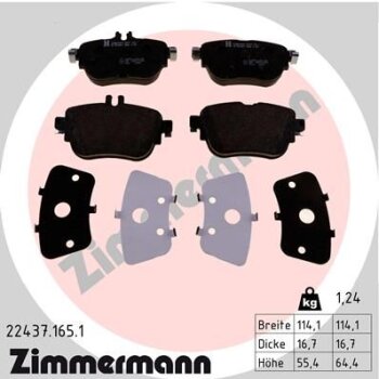 ZIMMERMANN Bremsbelagsatz, Scheibenbremse 22437.165.1 -...