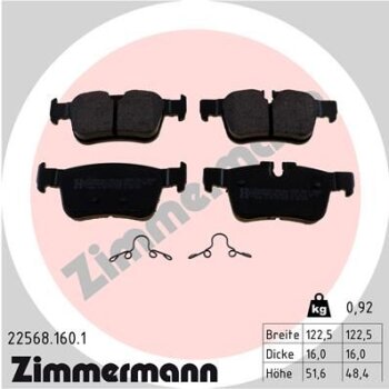 ZIMMERMANN Bremsbelagsatz, Scheibenbremse 22568.160.1 -...