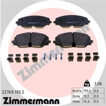 ZIMMERMANN Bremsbelagsatz, Scheibenbremse 22769.190.2 -...