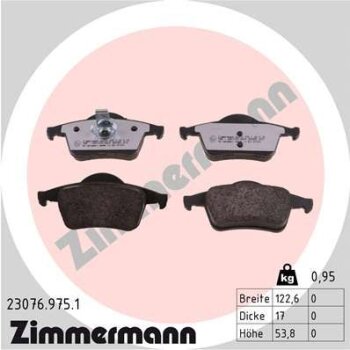 ZIMMERMANN Bremsbelagsatz, Scheibenbremse 23076.975.1 -...