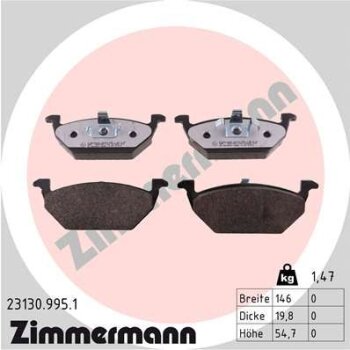 ZIMMERMANN Bremsbelagsatz, Scheibenbremse 23130.995.1 -...
