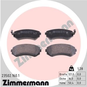ZIMMERMANN Bremsbelagsatz, Scheibenbremse 23502.160.1 -...