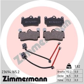 ZIMMERMANN Bremsbelagsatz, Scheibenbremse 23694.165.2 -...