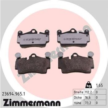 ZIMMERMANN Bremsbelagsatz, Scheibenbremse 23694.965.1 -...