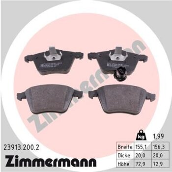 ZIMMERMANN Bremsbelagsatz, Scheibenbremse 23913.200.2 -...