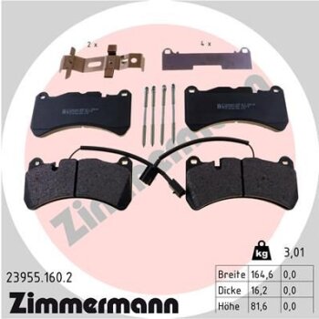 ZIMMERMANN Bremsbelagsatz, Scheibenbremse 23955.160.2 -...