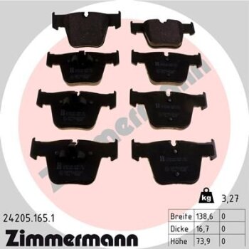 ZIMMERMANN Bremsbelagsatz, Scheibenbremse 24205.165.1 -...
