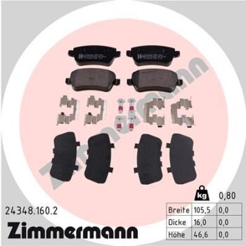 ZIMMERMANN Bremsbelagsatz, Scheibenbremse 24348.160.2 -...
