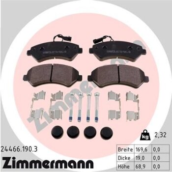 ZIMMERMANN Bremsbelagsatz, Scheibenbremse 24466.190.3 -...
