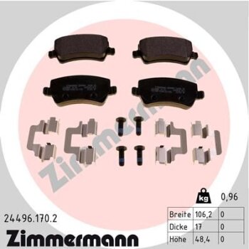 ZIMMERMANN Bremsbelagsatz, Scheibenbremse 24496.170.2 -...
