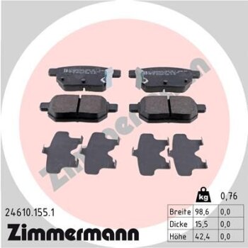 ZIMMERMANN Bremsbelagsatz, Scheibenbremse 24610.155.1 -...