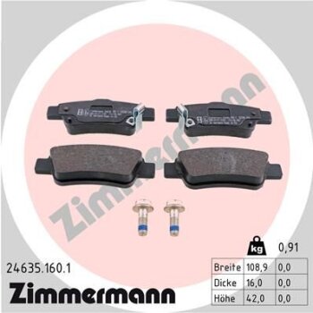 ZIMMERMANN Bremsbelagsatz, Scheibenbremse 24635.160.1 -...