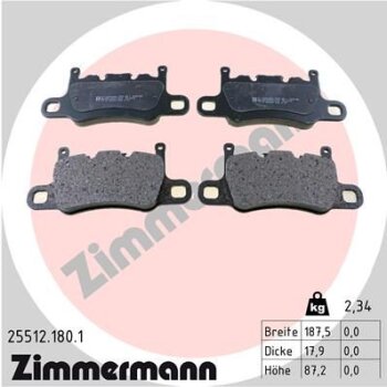 ZIMMERMANN Bremsbelagsatz, Scheibenbremse 25512.180.1 -...