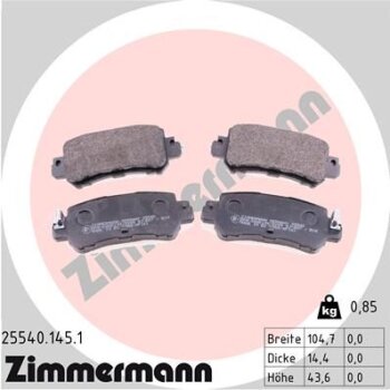 ZIMMERMANN Bremsbelagsatz, Scheibenbremse 25540.145.1 -...