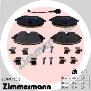 ZIMMERMANN Bremsbelagsatz, Scheibenbremse 26169.185.2 -...