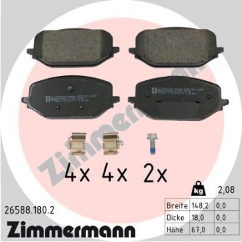 ZIMMERMANN Bremsbelagsatz, Scheibenbremse 26588.180.2 -...