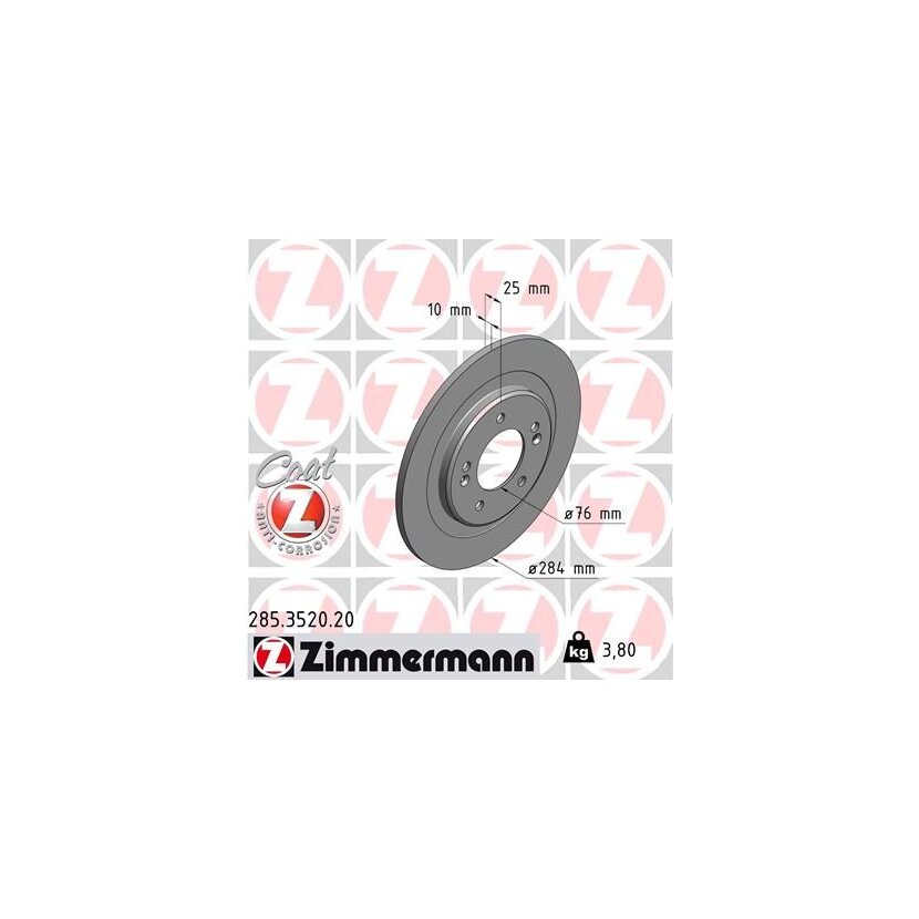 ZIMMERMANN Bremsscheibe 285.3520.20 - 285352020 für 58411-3Z100