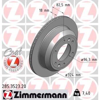 ZIMMERMANN Bremsscheibe 285.3523.20 - 285352320 für...