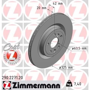 ZIMMERMANN Bremsscheibe 290.2271.20 - 290227120 für...
