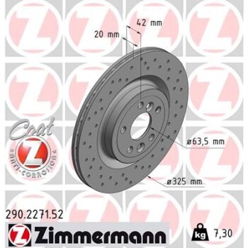 ZIMMERMANN Bremsscheibe 290.2271.52 - 290227152 für...